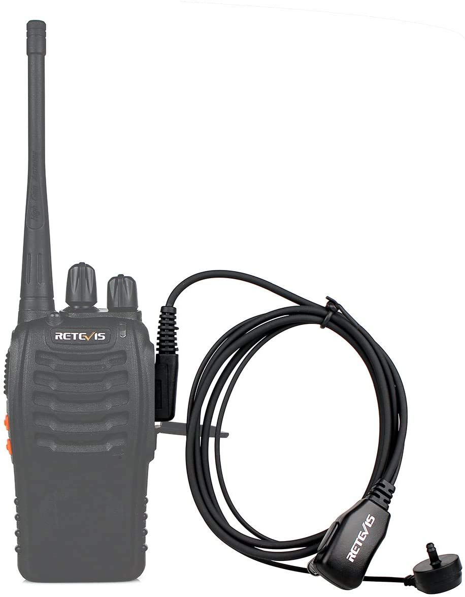 Retevis Walkie Talkie Headset 2 Pin PTT MIC Covert Acoustic Tube Secret Service Earpiece for Kenwood Radio Baofeng UV-5R Retevis RT27 H-777 RT22 Two Way Radios (10 Pack)