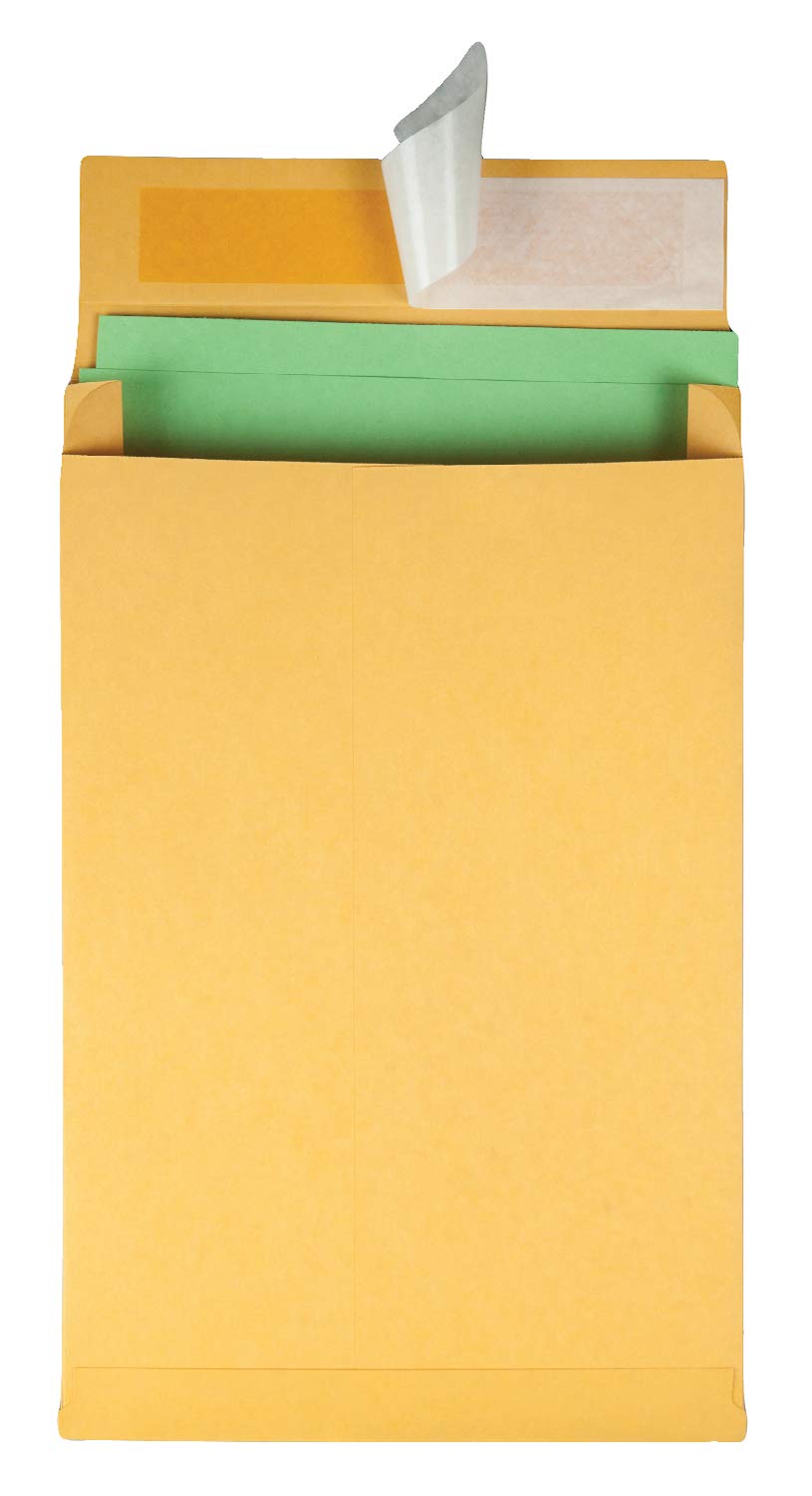 Quality Park Envelopes, 9 x 12 x 2 Inch Expansion Envelopes, Self-Seal Closure, 40 lb Brown Kraft, 25 Count - Ideal for Bulky Mailings, Reports, and Catalogs