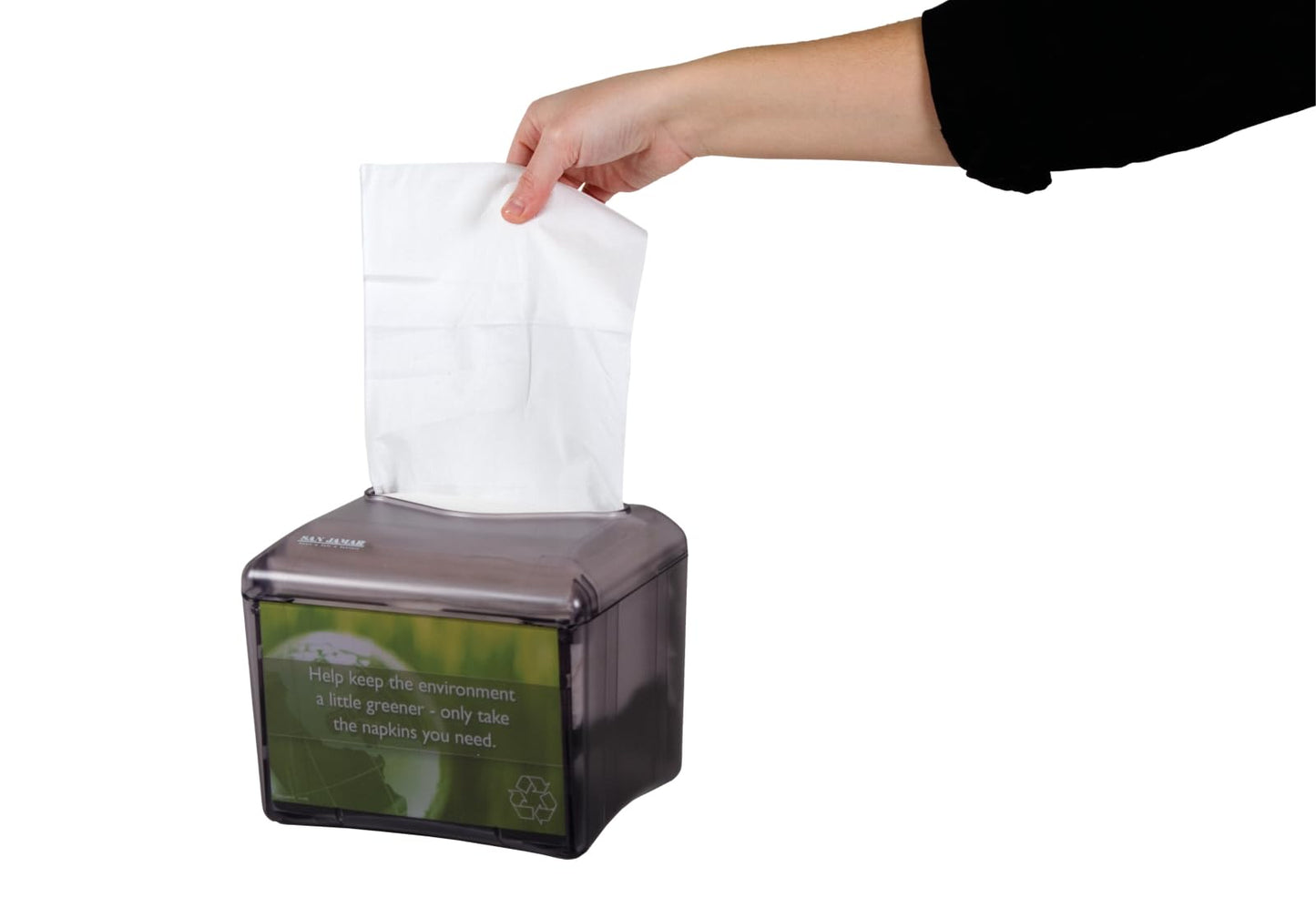 San Jamar H4003 Venue Table Top Interfold Napkin Dispenser, 200 Capacity, Black Pearl