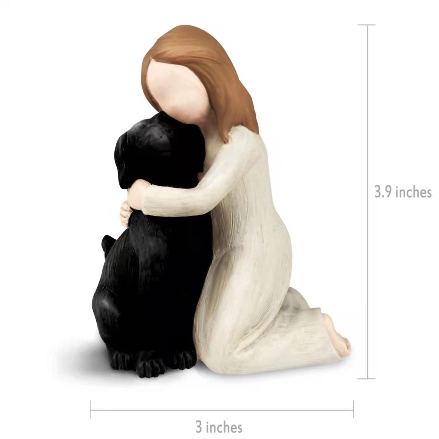 Hensonever Black Dog Angel Figurines, Angel of Friendship Dog Memorial Gifts for Dog Lovers