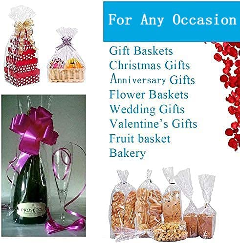 220 ft Clear Cellophane Wrap Roll (31.5in x 220 ft) - 3 Mil Thickness Cellophane Roll, Clear Cellophane Bags Large, Clear Wrapping Paper for Flower Gift Baskets Wrap (31.5" fold into 16")