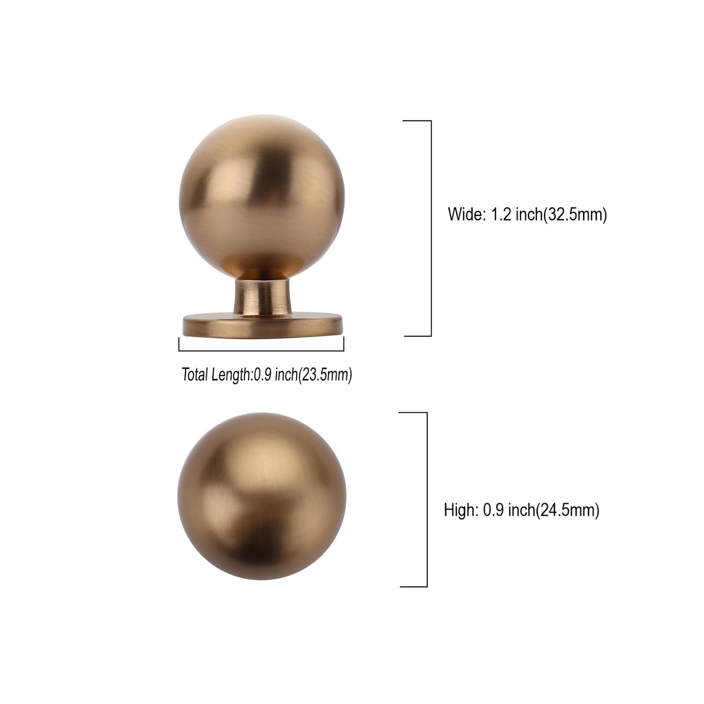 Asidrama 10 Pack Champagne Bronze Kitchen Cabinet Knobs Square Dresser Knobs Drawer Knobs Cabinet Hardware Zinc Knobs for Dresser Drawers