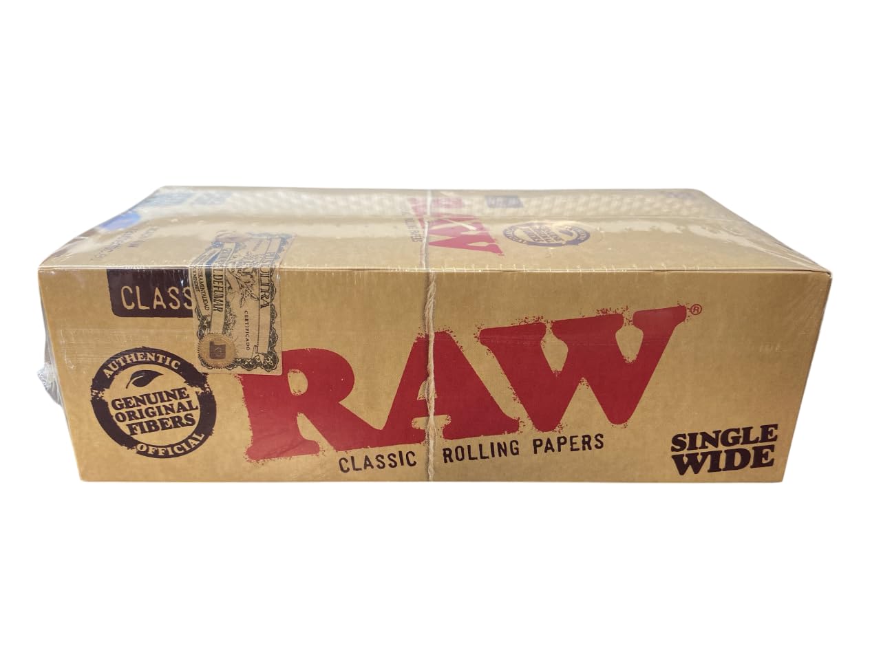 RAW Natural Single Wide Rolling Papers - 50 Booklets, Unbleached Hemp Flax Blend