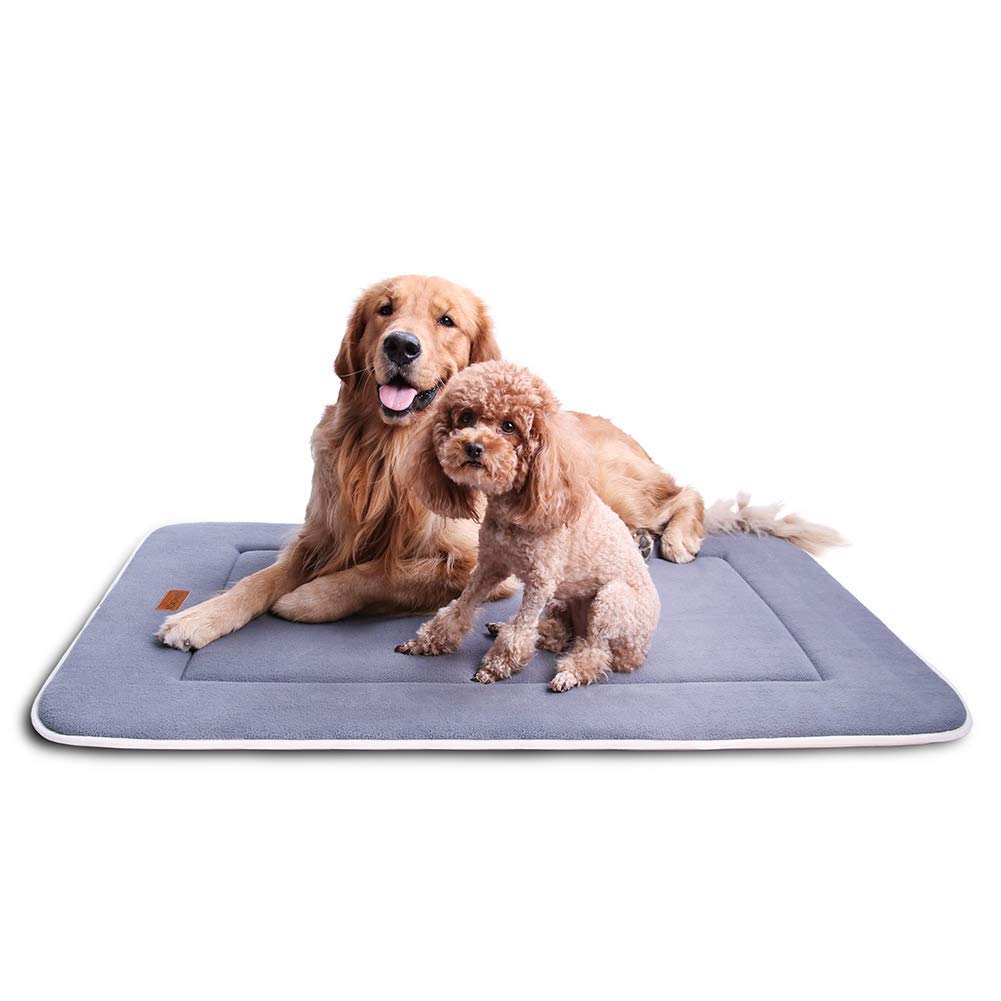 QIAOQI Dog Bed Kennel Pad Crate Mat Washable Orthopedic Antislip Beds Dense Memory Foam Cushion Padding Bolster | Perfect Sleep Bedding Pads for Carrier Cage
