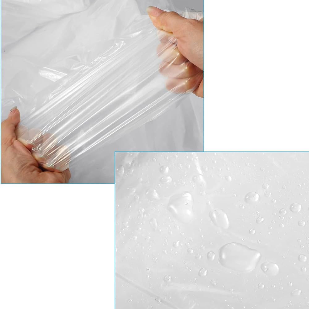 10ft x 26ft 6mil Clear Greenhouse Plastic Sheeting Green House Sheet UV Resistant Polyethylene Film Hoop Cover for Horticulture Gardening Farming and Agriculture Farming