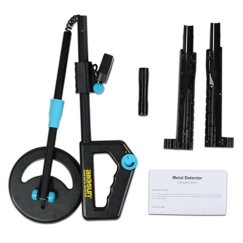allsun TS20B Waterproof Metal Detector Junior Beginner Kids Underwater Beach Yard Ground Handheld Metal Detector LCD Adjustable Length Gold Hunter Searching