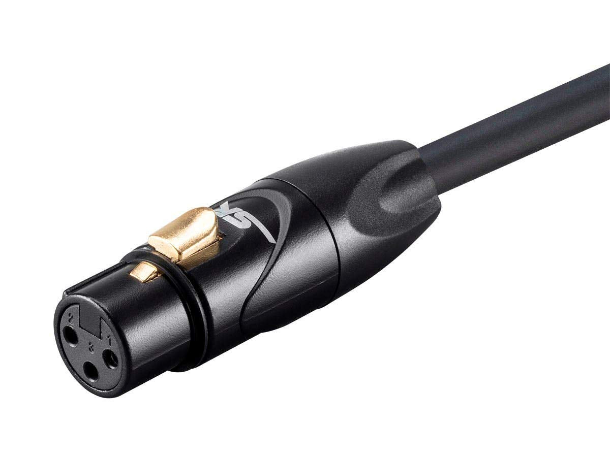 Monoprice Stage Right Series Professional XLR Male to XLR Female - 10ft - Black - Gold Plated | 16AWG Stranded Copper Wire Conductors [Microphone & Interconnect]