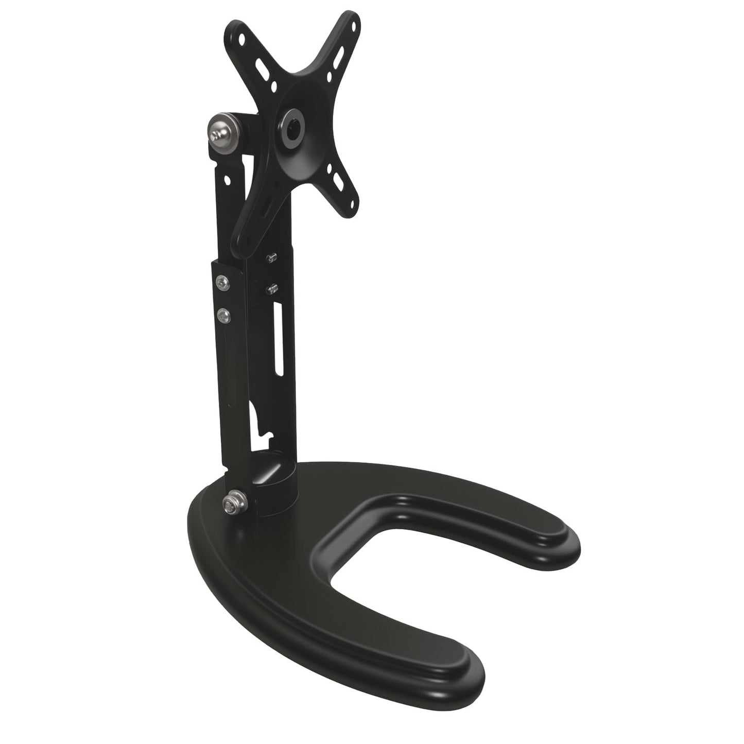 Seaigle TV Monitor Stand for 10-27 Inch Screens, Free Standing Desk Mount with Tilt, Adjustable Height, Rotation, Hold up to 8kg, VESA 75x75 100x100 mm