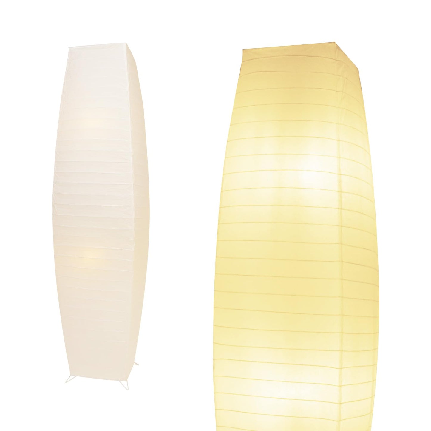 HonoDing 46'' Tall Paper Floor lamp, Japanese Style Paper Lamp,Rice Paper Lamp with White Paper Shade, On/Off Foot Switch - Ideal as Paper Floor Lamps for Living Room, Bedroom Decor (1-PK)