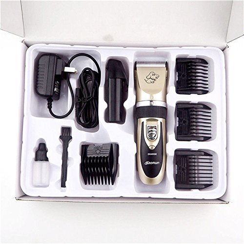 BaoRun Pet Dog Grooming Clippers Professional Rechargeable Cordless Hair Clippers with Comb Low Noise for Small Medium Large Dogs Cats