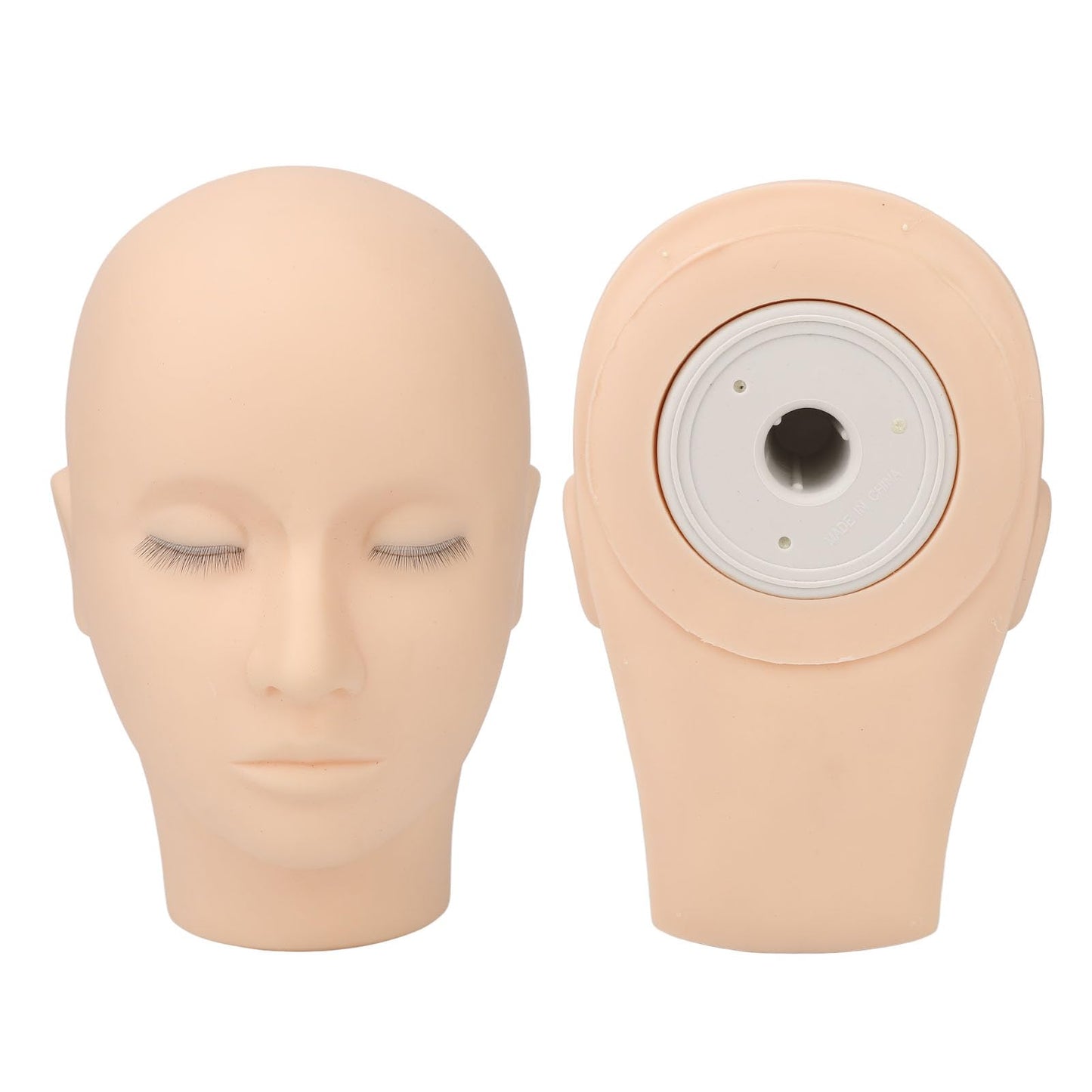 Lash Mannequin Head, 3 Layers Silicone Eyelash Mannequin Head with Eyelids, Eyelash Extension Makeup Practice Training Mannequin Doll Face Head for Lash Extension
