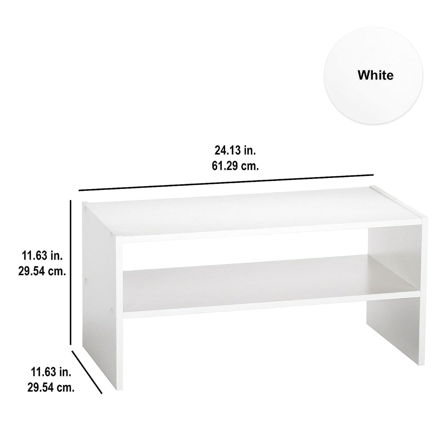 ClosetMaid 8993 Stackable 24-Inch Wide Horizontal Organizer, White