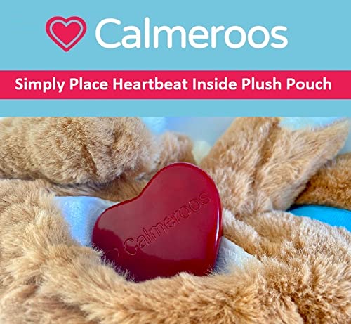 Calmeroos Puppy Heartbeat Toy Canadian-Owned Company Sleep Aid Puppy Anxiety Relief Soother Dogs Cuddle Calming Behavioral Aid for Pets (Brown Puppy with Heart)