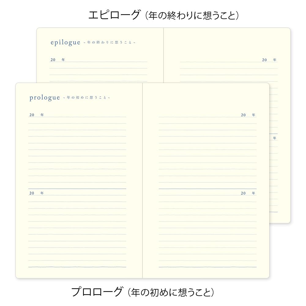 DESIGNPHIL Midori 12397006 Diary, 10 Years Consecutive Door, Navy Blue