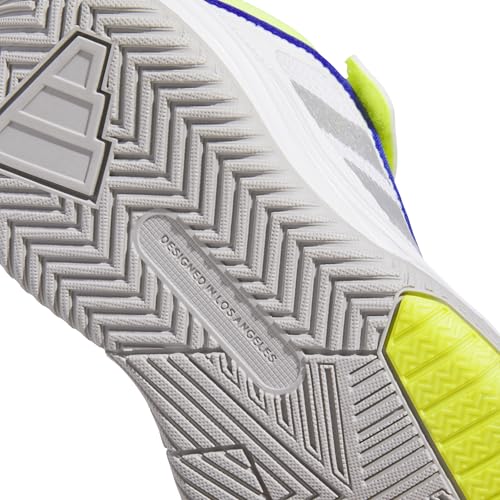 adidas Unisex-Kids Own The Game 3.0 Basketball, White/Grey/Solar Slime, 5/Big Kid