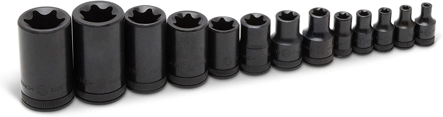 GEARWRENCH 13 Pc. 1/4", 3/8" & 1/2" Drive External Torx Socket Set - 80583