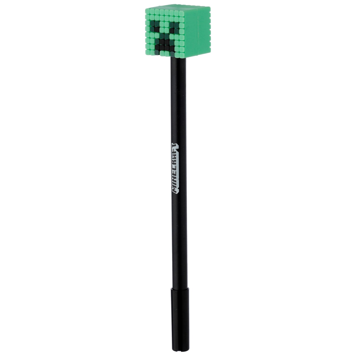 Puckator Minecraft Fine Tip Pen with Silicone Topper 8 Piece Set - Pen Stationary Set - Cool Fancy Pack of Pens Black For Office Writing College - Uni Essentials - Back to School Supplies - Non Smudge
