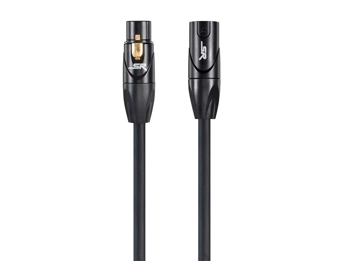 Monoprice Stage Right Series Professional XLR Male to XLR Female - 10ft - Black - Gold Plated | 16AWG Stranded Copper Wire Conductors [Microphone & Interconnect]
