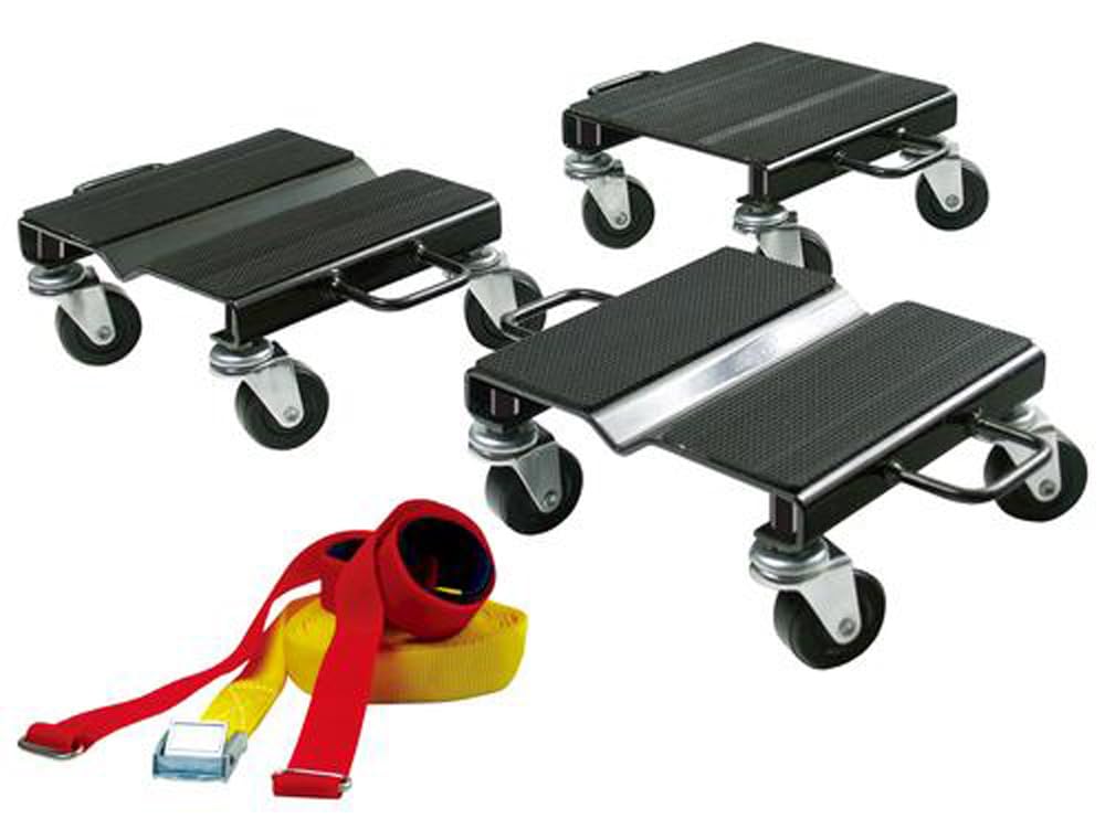 Stanz (TM) Heavy Duty 1500Lbs V-Slide Snowmobile Snow Mobile Dolly Set with Rubber Pad and Straps