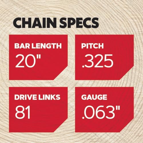Oregon V81 PowerCut Chainsaw Chain for 20-Inch Bar - 81 Drive Links – fits Several Stihl Models and More