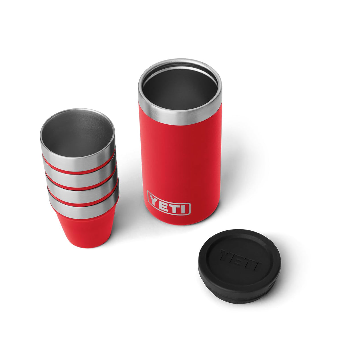 YETI Shot Glasses with Carrying Case, Set of 4, Rescue Red