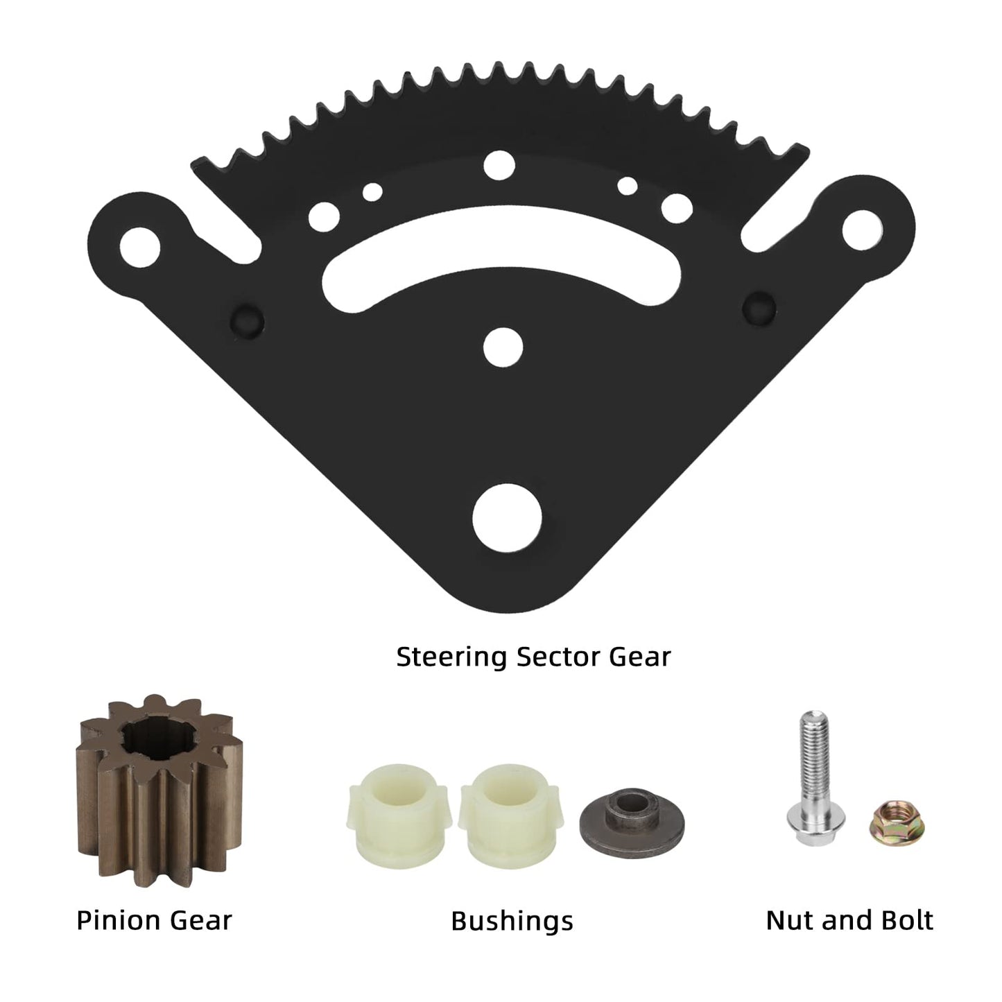 19 Teeth Steering Sector Gear Kit Compatible with John Deere Lawn Tractor John Deere D100 D105 D110 D120 D125 D130 D140 D150 D160 D170 with Pinion Gear & Bushing, Direct Replace