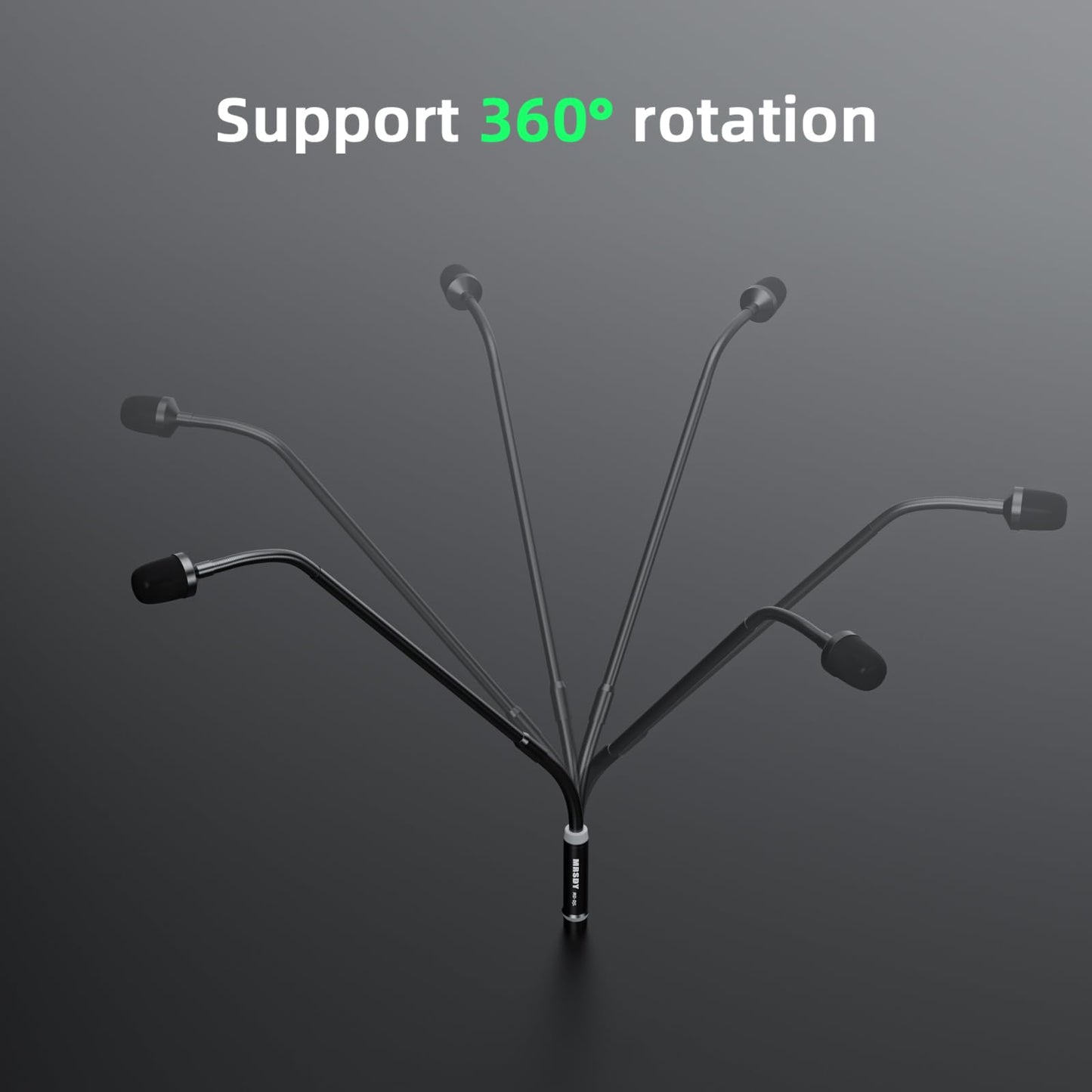 MRSDY Gooseneck Microphone, 23 Inch DJ Microphone for Audio Mixer, Professional XLR Wired Dynamic Mic, Extended Black Metal Noise Reduction Mic, Supports 360° Rotation and Bending
