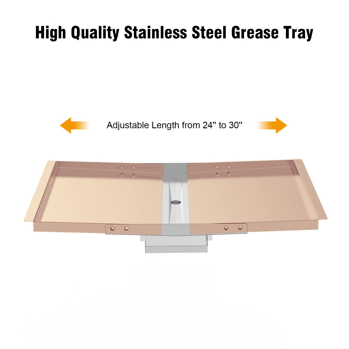 Universal Grease Tray with Catch Pan-Adjustable Stainless Steel Grill +Drip Pan Replacement Parts for Dyna Glo, NEXGRILL, Backyard, BHG, Expert, Kenmore, Uniflame and More