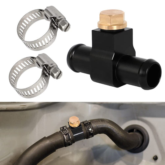 MOTOQUEEN Replace for 92500-AR000 & 92500-JK20A Heather Hose Connector Fits for Nissan Z33 350z Z34 370z Infiniti G35 G37 Coolant Bleeder Port with 2PCS Clamps