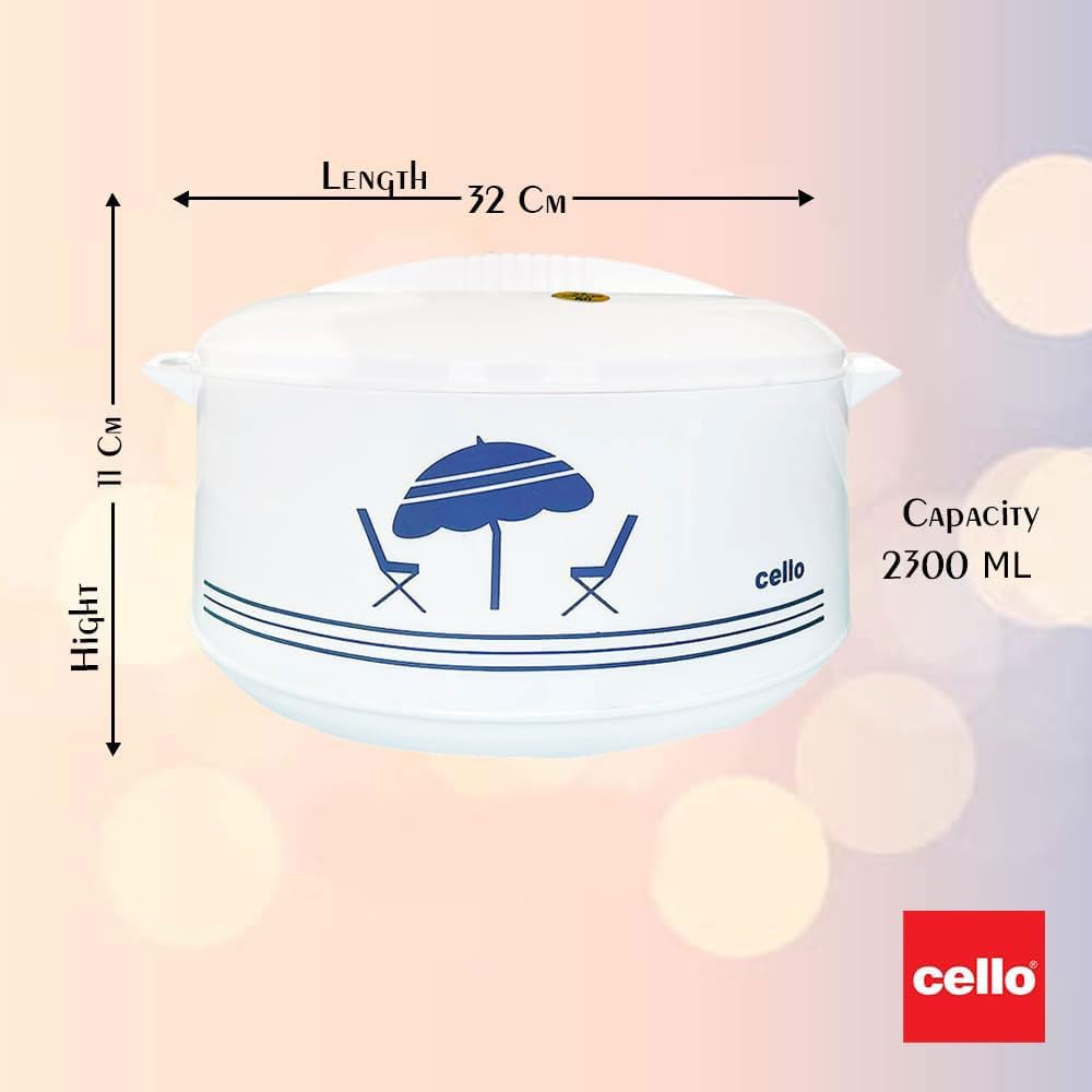 Cello Chef Deluxe Insulated Hot Pot Casserole 2500, White