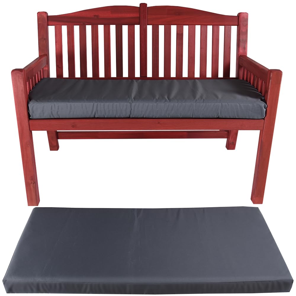 amberr Outdoor Bench Cushion 42 x 18 Inch Waterproof Patio Furniture Cushions,Bench seat Cushion with Adjustable Straps, Outdoor/Indoor Porch Swing Cushions with Ties (Dark Grey, 42"x18"x3")