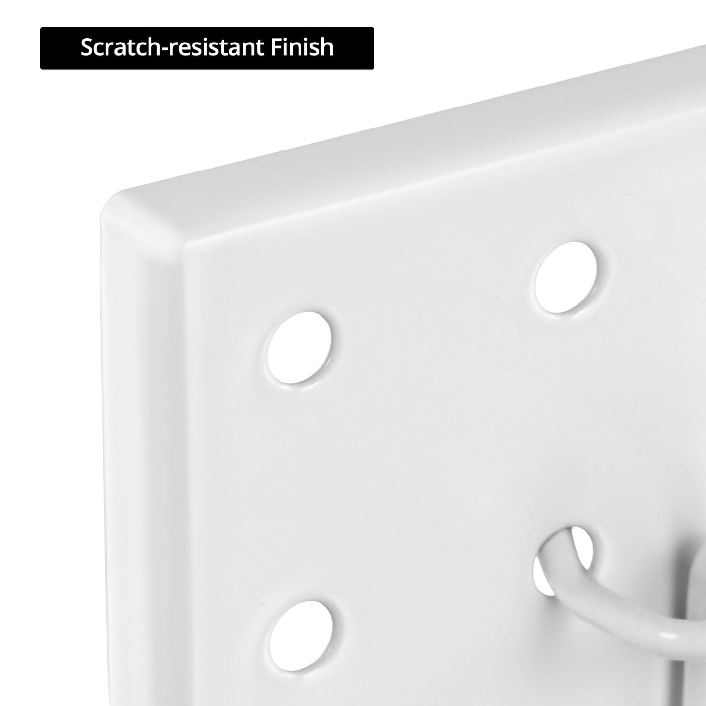 QWORK White Steel Peg Board Display Stand with 12 Hooks Included for Jewelry, Ornaments & Keychains