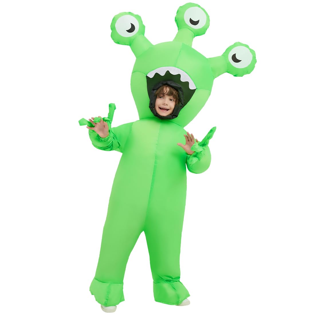 COMIN Halloween Inflatable Alien Costume Kids Cosplay Costumes Funny Ride on Blow Up Costumes Alien Suit for Teens (48'')