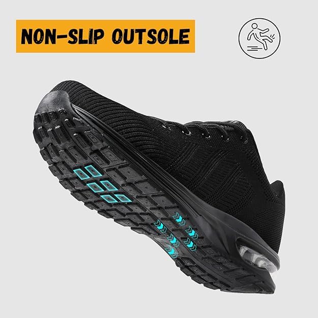 Bravover Safety Shoes for Mens Womens Work Steel Toe Shoes Lightweight Industrial & Construction Indestructible Safety Comfortable Shoes Puncture Proof Shoes Black