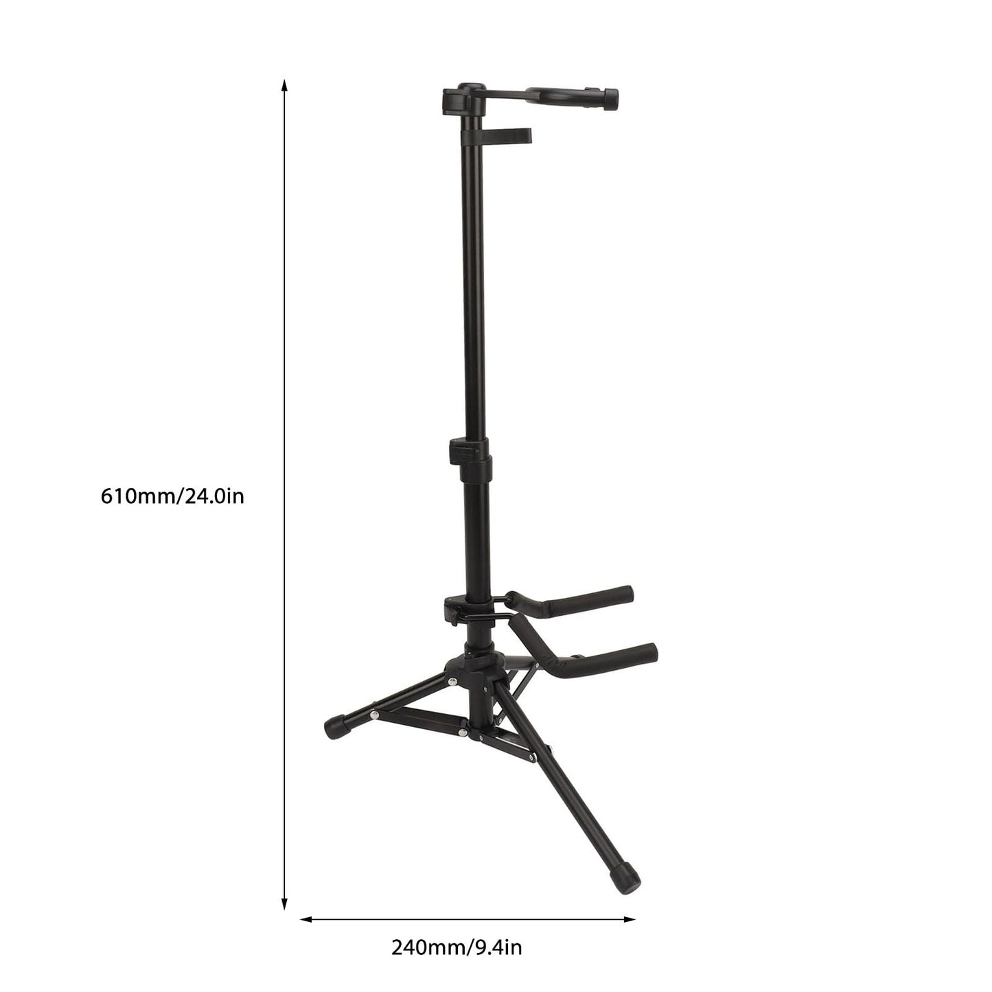 Violin Stand, Adjustable Height Violin Stand with Bow Holder, Aluminum Alloy Instrument Stand Ukulele Stand with Lock Buckle on the Top for Ukulele, Violin, Guitar