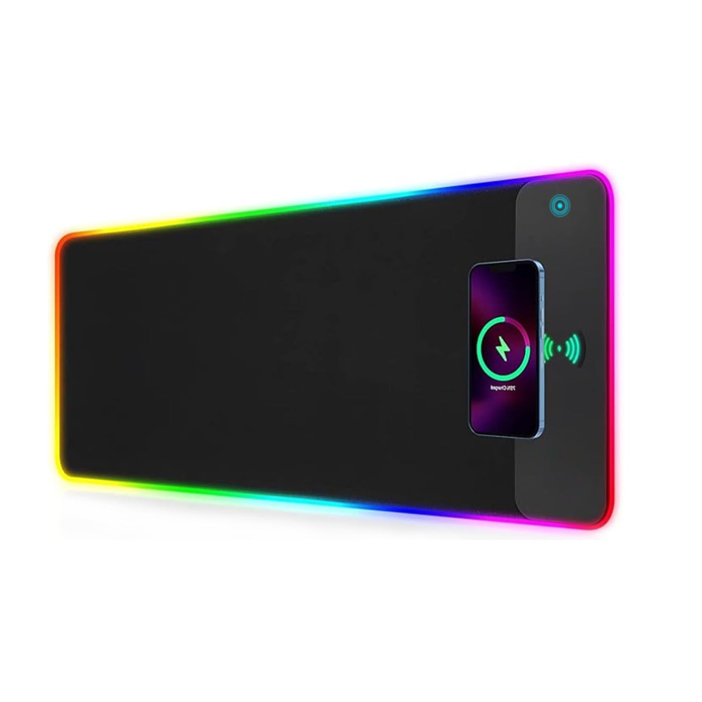 Wireless Charging RGB Gaming Mouse Pad, LED Mouse Pad 800x300x4MM, 14 Light Modes Extra Large Mousepad Non-Slip Rubber Base RGB Desk Mat for Gaming, MacBook, PC, Laptop, Desktop Acessories