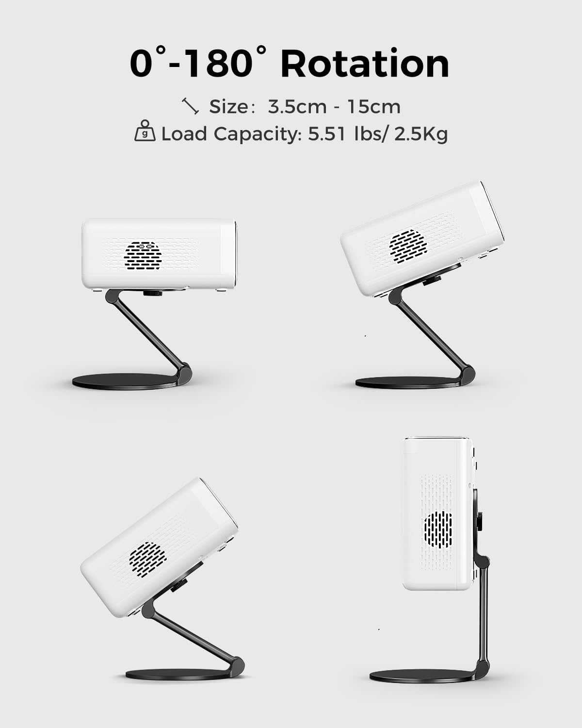 Aurzen Projector Foldable Stand, Ultra-Compact Mount Stand with Easy Setup and 180-Degree Rotation, Compatible with Aurzen, GKLPO, Happrun, YOTON Projector