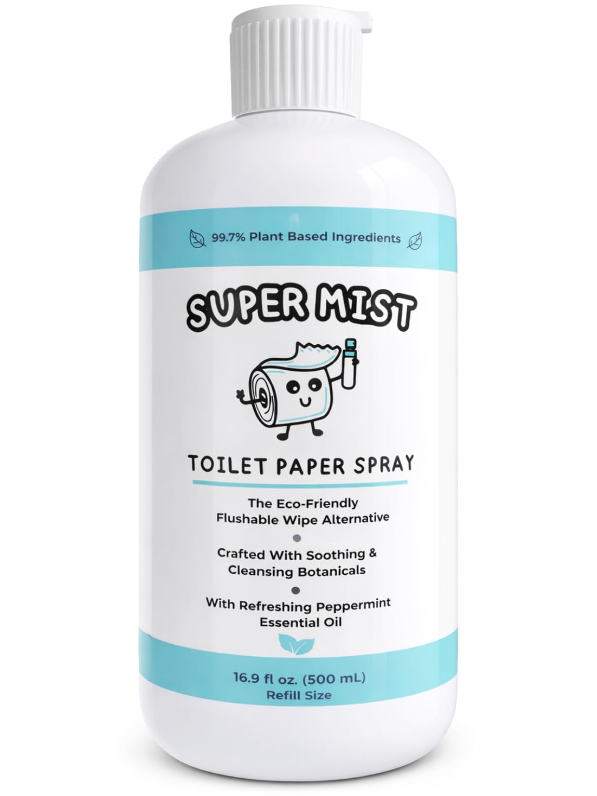 Super Mist Toilet Paper Spray Refill (500mL) – Upgrade Toilet Paper for a Fresher, Cleaner Feel | A Better Hygiene Experience | Soothing Witch Hazel & Aloe Formula | Refills 6+ Bottles