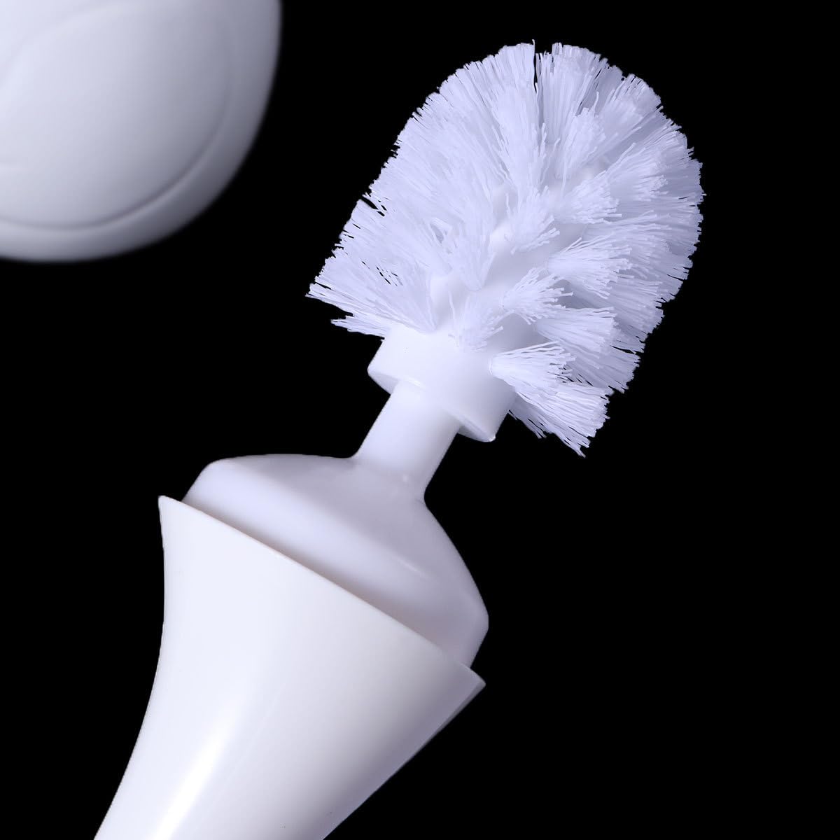 STOBAZA Swan Style Toilet Brush Set with Compact Holder Soft Dense Bristles Bathroom Cleaning Brush for Home Hotel Washroom 12.99X4.52X5.11 Inches