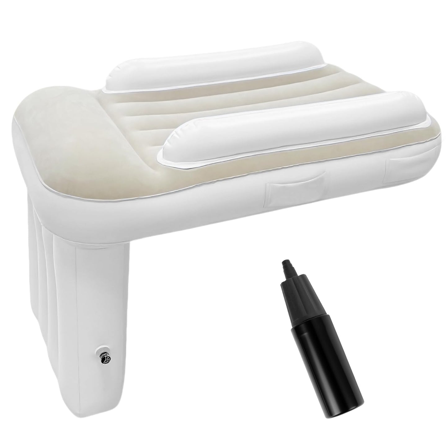 Inflatable Airplane Bed for Toddler, Portable Toddlers Airplane Blow Up Bed for Travel, Baby Airplane Mattress with Hand Pump, Toddler Travel Bed Fits Most Seats for Plane Car, Mom Travel Essentials