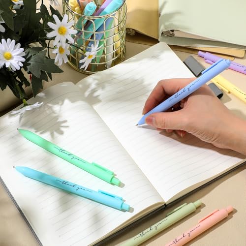 Dispowreath 200 Pcs Thank You Pens Bulk Multicolor Ballpoint Pens Thank You Gift for Men Women Employee Holiday Appreciation Gifts for Teacher Office Party Favors