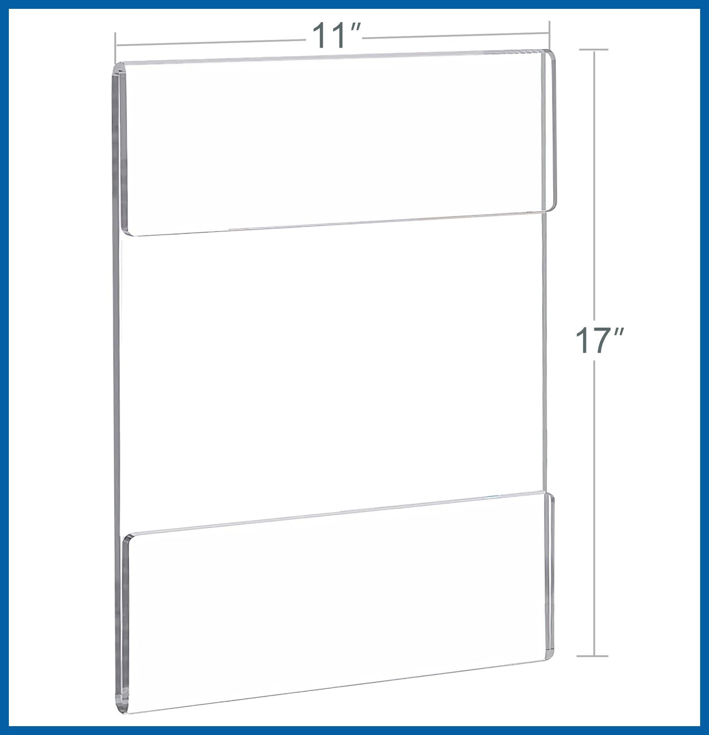 BlueValley Acrylic Sign Holder 11 x 17 Wall Mount Sign Holders Clear Acrylic Frame with Mounting Tape Plastic Poster Frames Portrait Clear Sign Holder for Office, Home, Restaurant, Vertical, 6 Pack