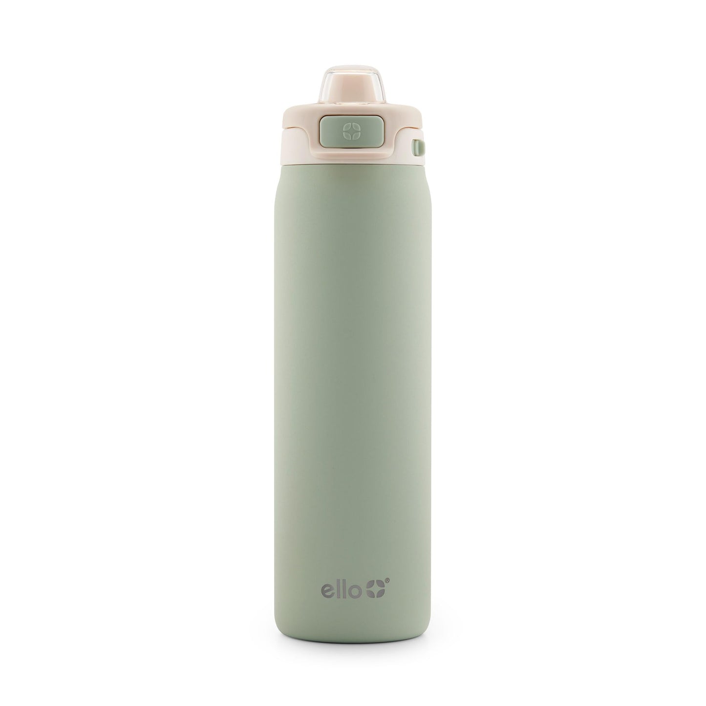 Ello Pop & Fill 22oz Stainless Steel Water Bottle with QuickFill Technology, Double Walled and Vacuum Insulated Metal, Leak Proof Locking Lid, Sip and Chug, Reusable, BPA Free, Pistachio
