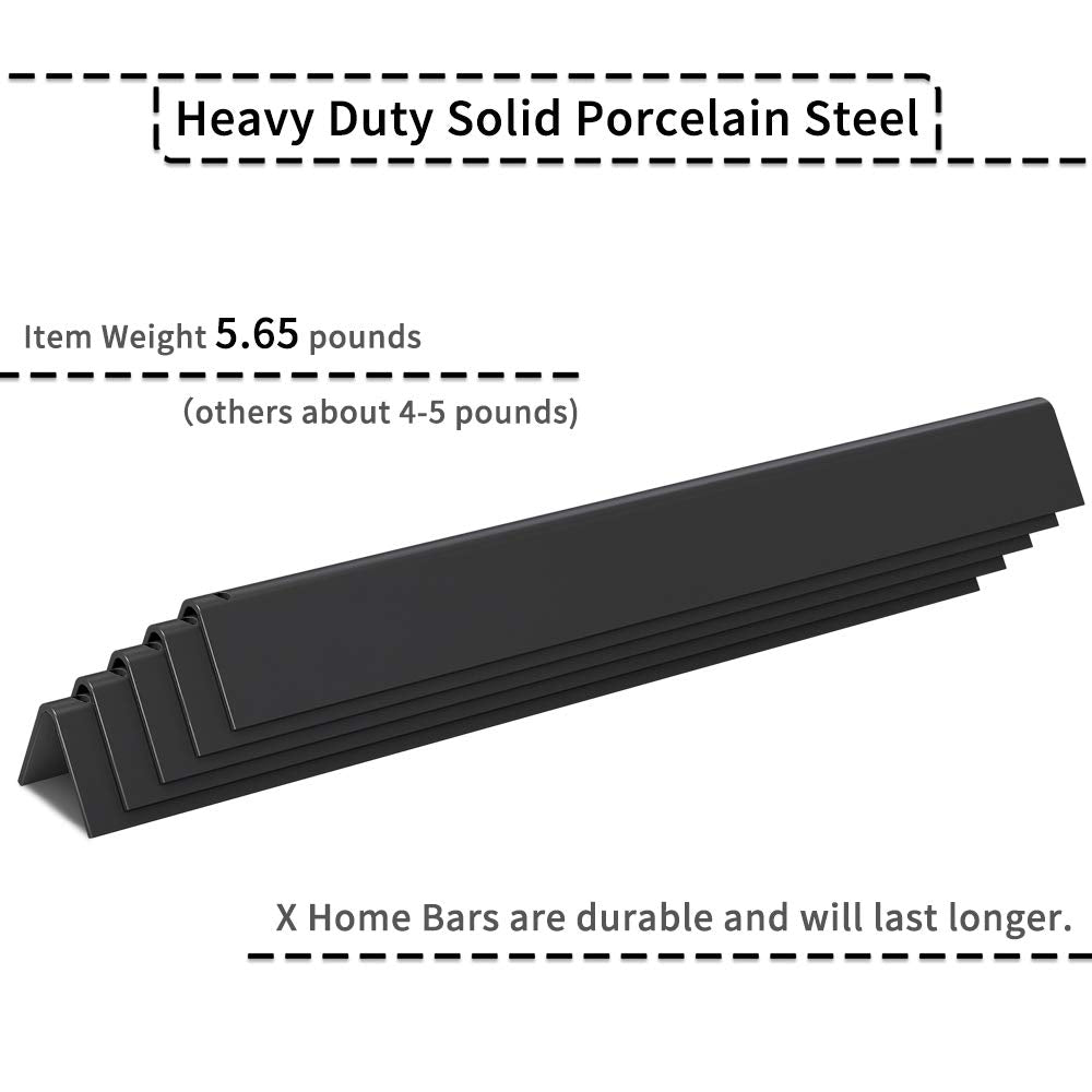 X Home 17.5" Heavier Flavorizer Bars Replacement for Weber Genesis 300 Series with 3 Burner Gas Grills(Front-Mounted Control), Genesis E-310 E-330 (NOT Fit for Genesis II), Porcelain-enameled, 5-Pack