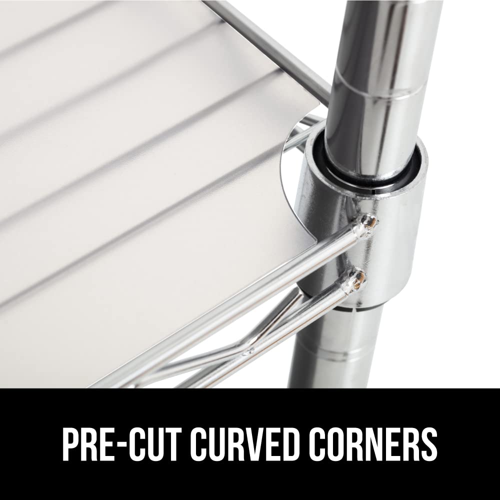 GORILLA GRIP ShelfGuard Wire Shelf Liner Compatible with Amazon Basics Shelving Unit, Set of 6 Waterproof Liners for Organizing Metal Rack Shelves, Kitchen Cabinets, Cupboard, Pantry, 18x48 Clear