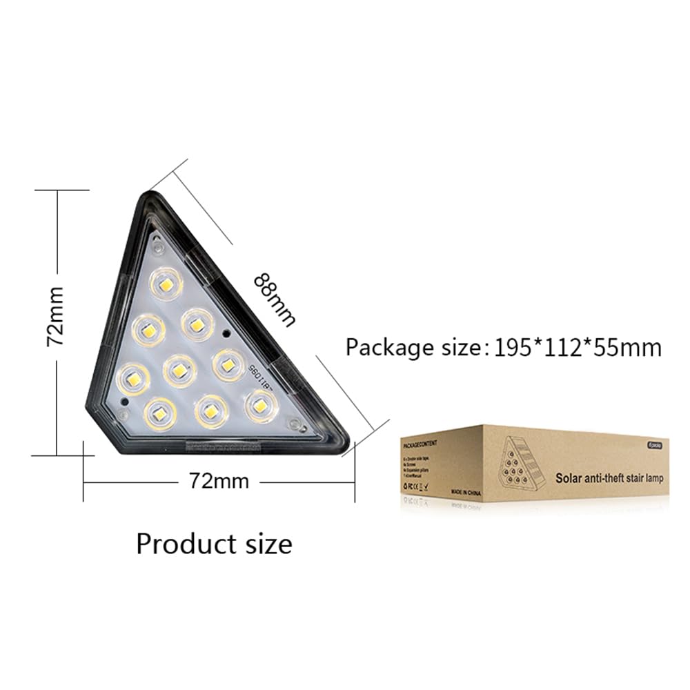 Solar Stair Lights, Dusk to Dawn Step Lights, IP67 Waterproof Outdoor 3000k Warm White Deck Lights Garden Decoration Lights for Yard, Patio, Walkways, Front Door, Pathway (Warmwhite, 6 Pack)