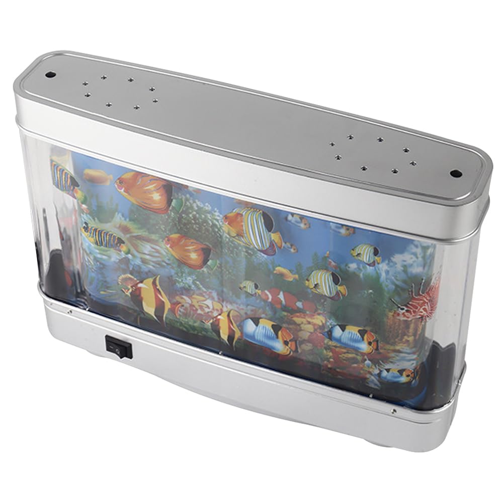 Uonlytech Fake Aquarium Decorative Lamp Aquarium Night Light Artificial Fish Tank Night Light Use (US Plug)