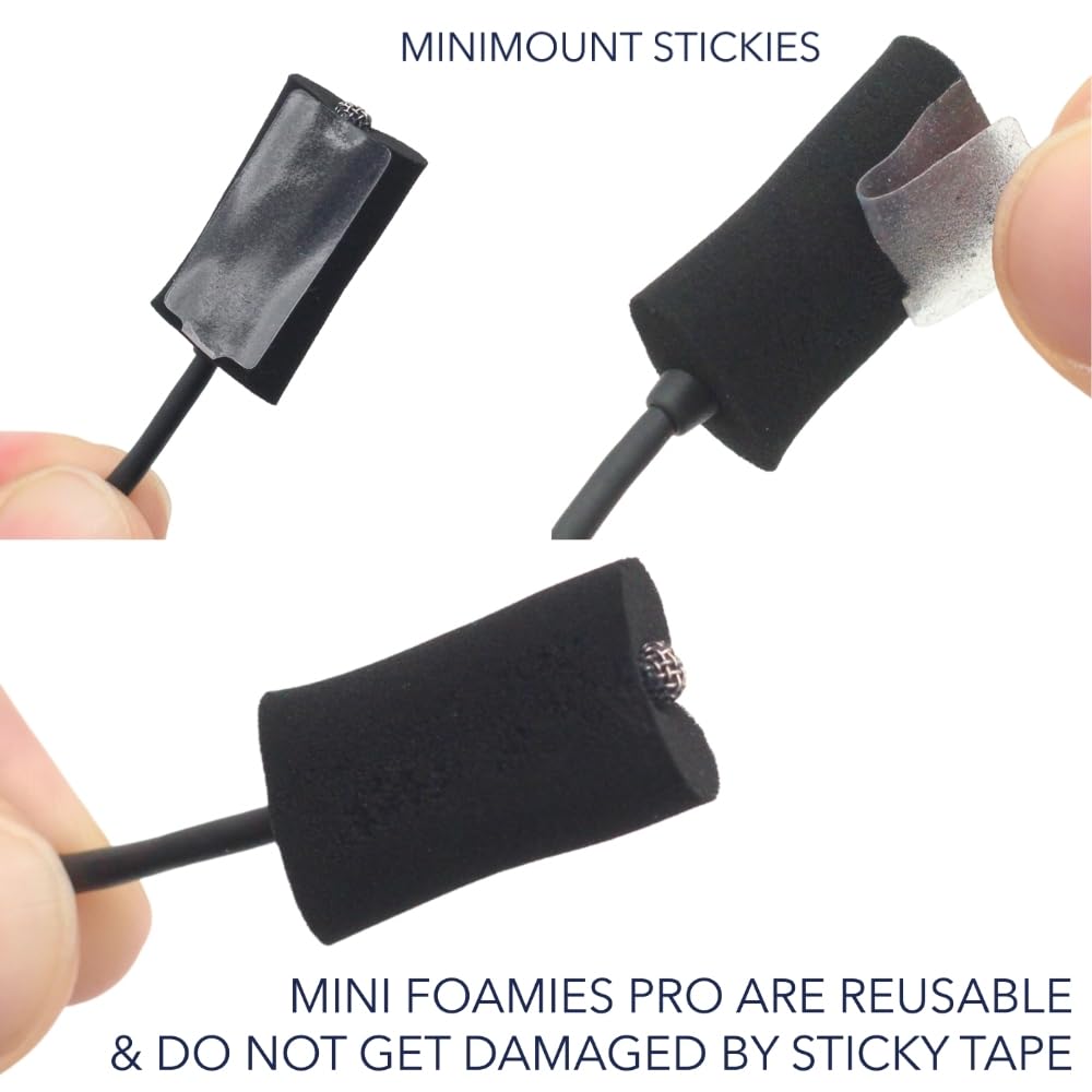 URSA Mini Foamies: Soft Mini Foam Mounts for Wireless Lav Mics. Can be stuck directly to the skin or costume. Fits SANKEN COS11, DPA 6060, Countryman B6, Sennheiser MKE1 (Pack of 12) (Black)