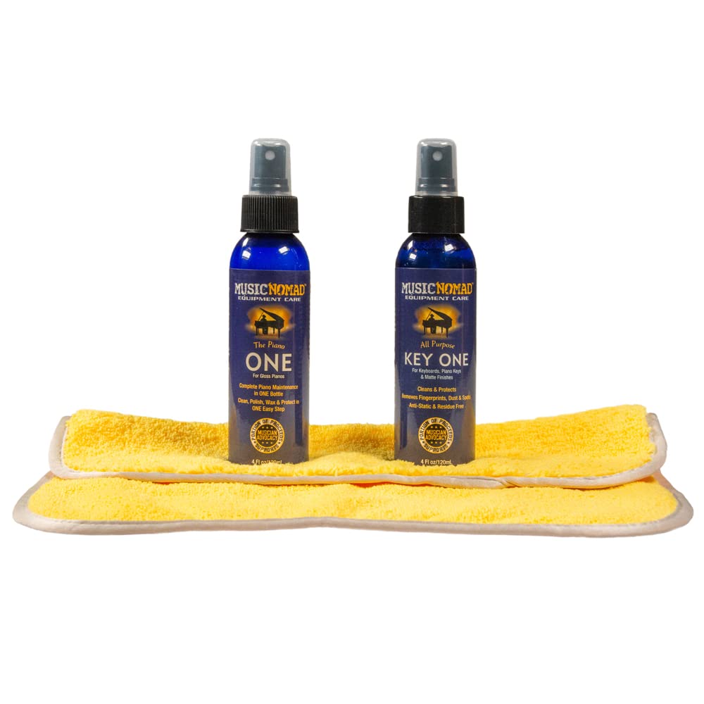 MusicNomad MN132 Complete Piano Cleaning and Polishing Care Kit for Gloss Pianos , 1