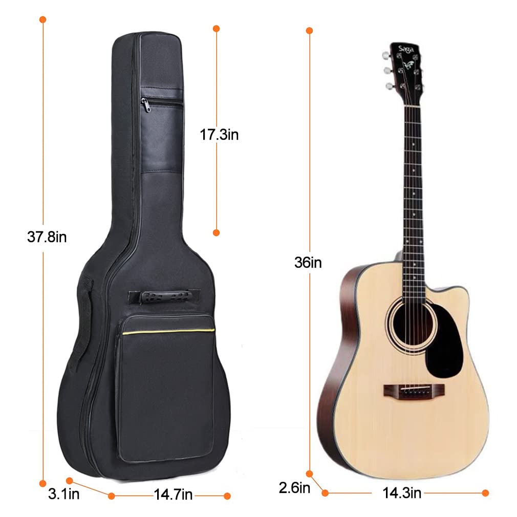 Evil Hair 36 Inch Acoustic Guitar Gig Bag Waterproof Dual Adjustable Shoulder Strap 5mm Padding Backpack with Accessories -For 36" Acoustic Classic Guitar
